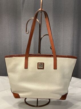 DOONEY & BOURKE Pebble Grain Leather White Tote